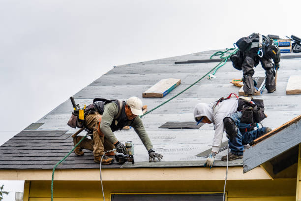 Professional Roof Replacement technician working in Dime Box, TX